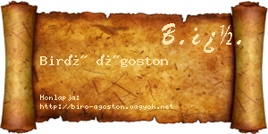 Biró Ágoston névjegykártya