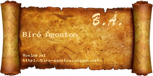 Biró Ágoston névjegykártya