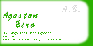 agoston biro business card